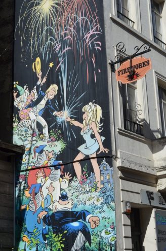 Comic Rundgang in Brüssel Oliver und Columbine